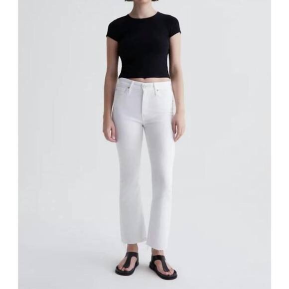 AG Adriano Goldschmied - Farrah Boot Crop in Modern White